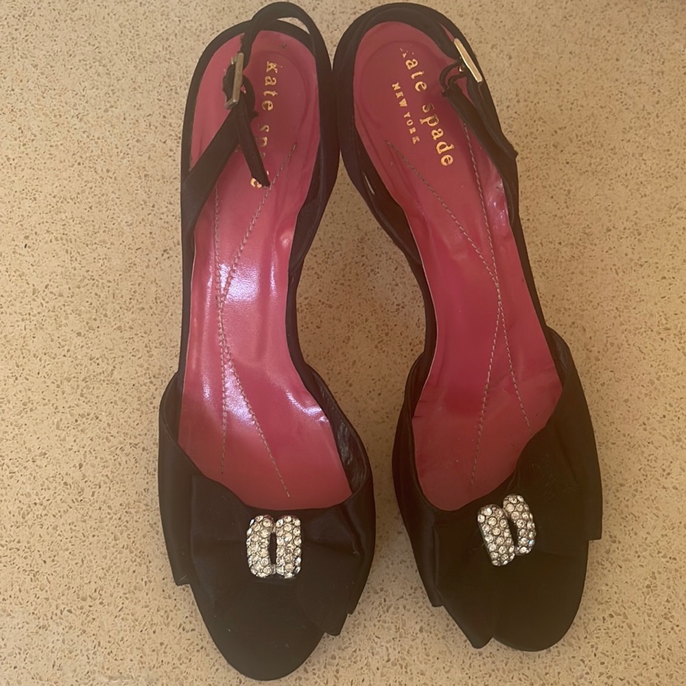 Heels Black satin Kate spade 7/5 B